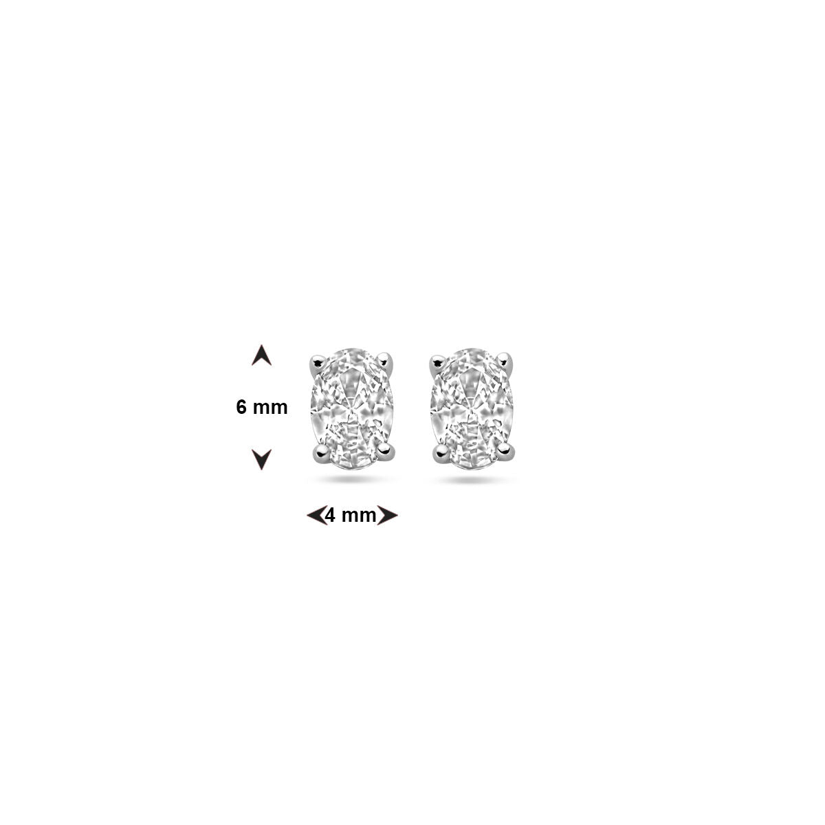 orecchini a bottone zircone argento rodiato