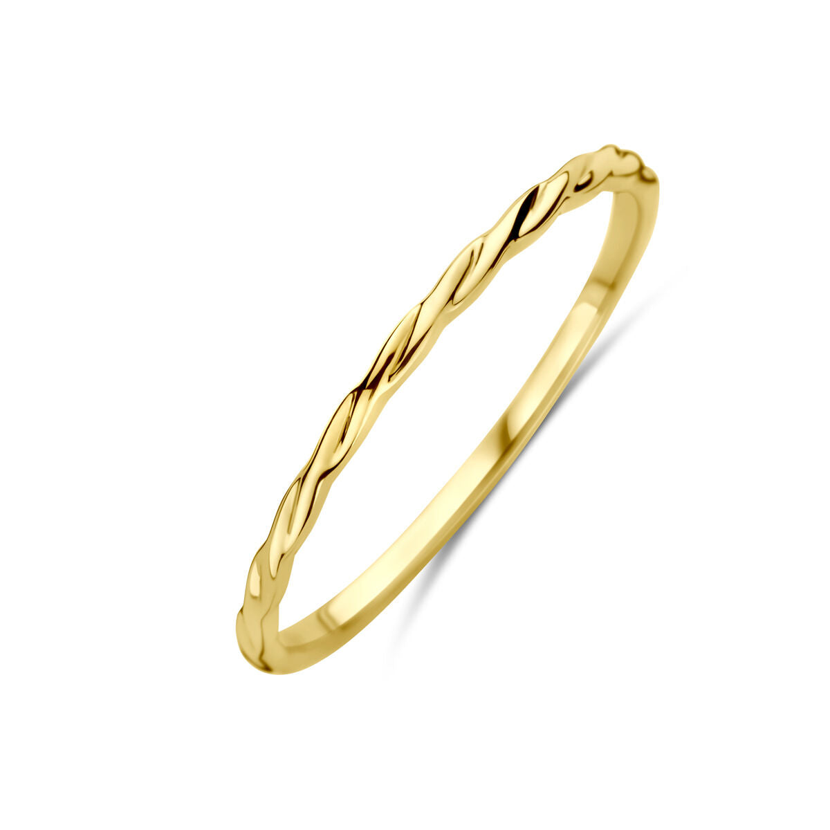 anello intrecciato in oro giallo 14K