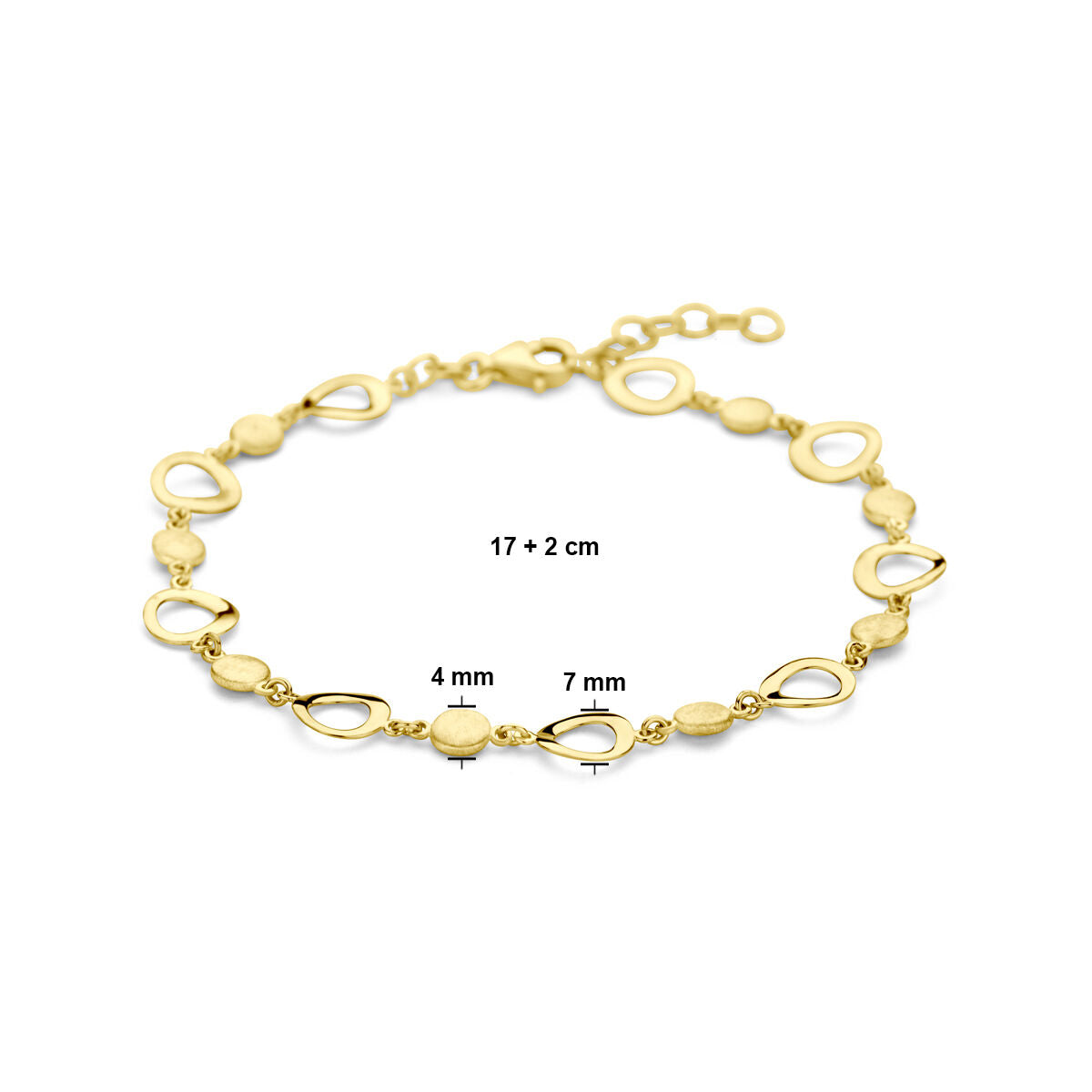 Bracciale in oro da donna lucido/opaco 14K