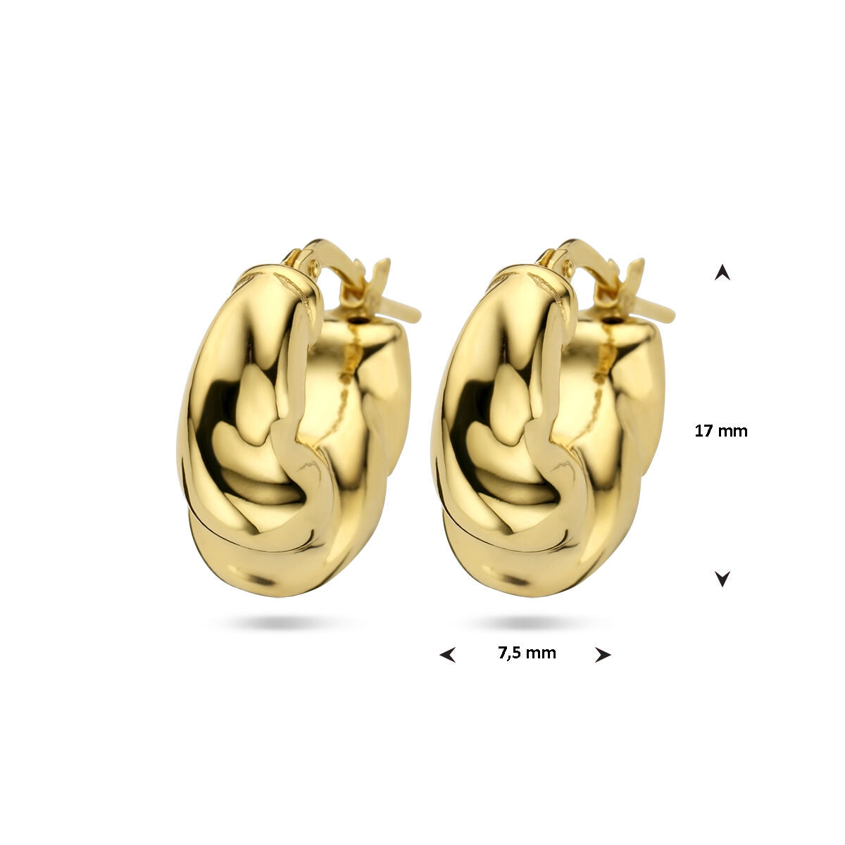 orecchini a cerchio 1 micron argento placcato oro (giallo)