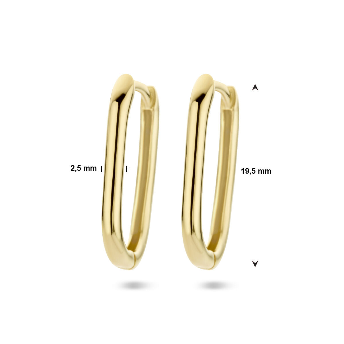 orecchini a cerchio paperclip oro giallo 14K