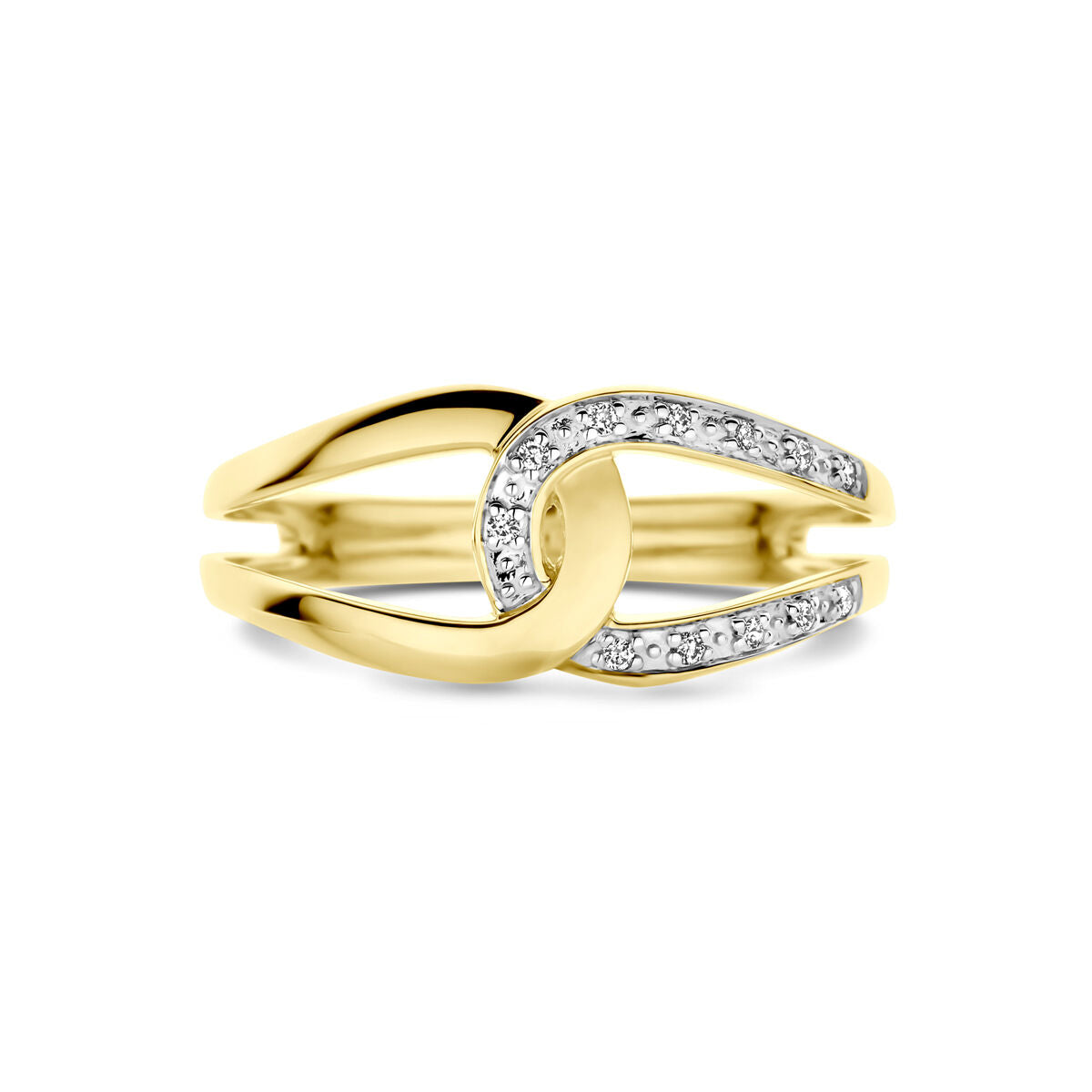 anello diamante 0.03ct h si oro giallo 14K
