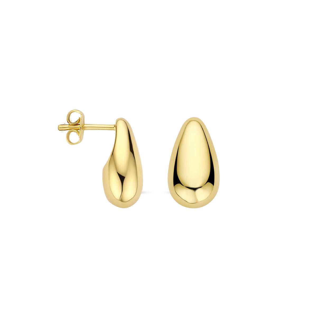 orecchini a bottone goccia 15 mm 1 micron argento placcato (giallo)