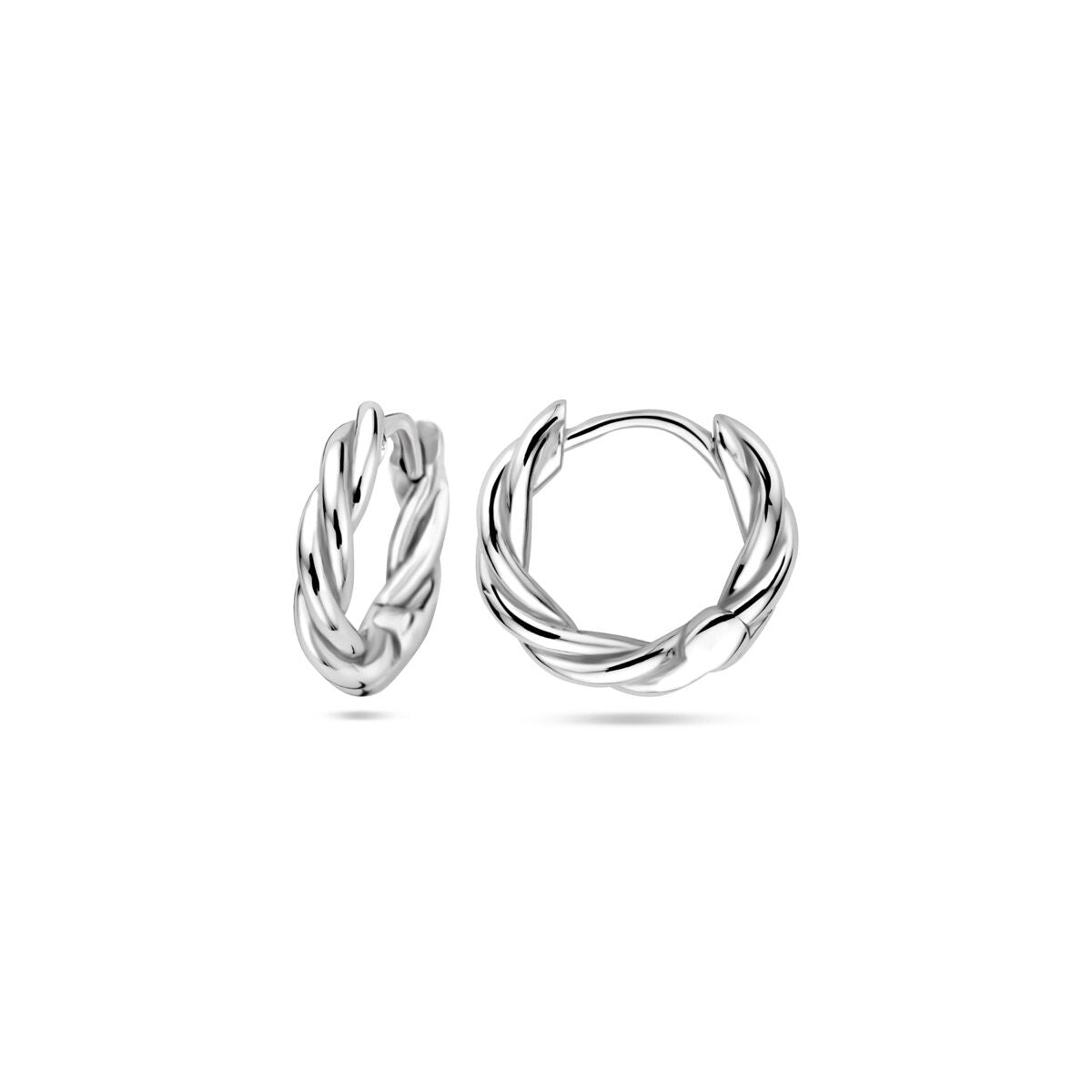 orecchini a cerchio a scatto tubo 2,5 mm argento rodiato