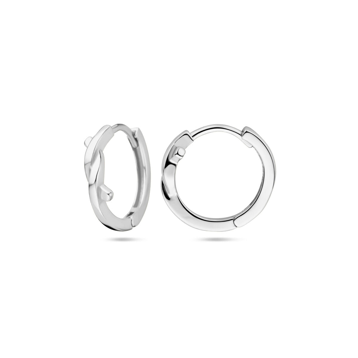 orecchini a cerchio con chiusura a scatto 12,5 mm argento rodiato