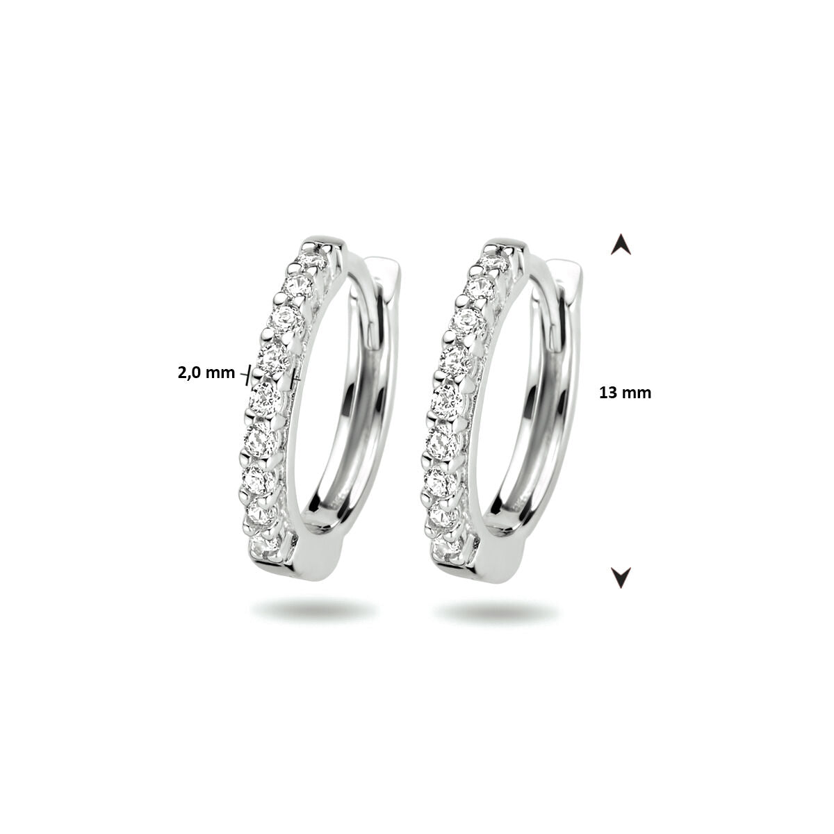 cerchi a scatto zirconia argento rodiato