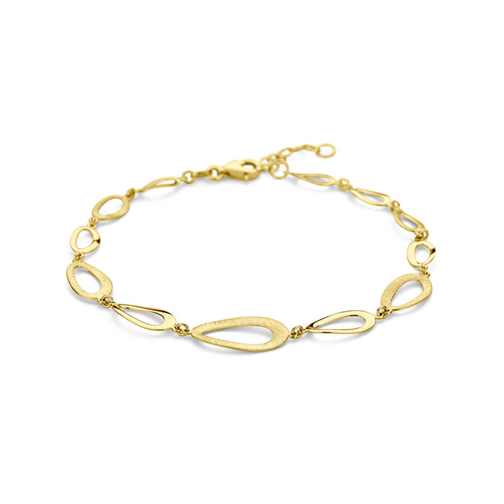 Gouden armband dames poli/mat 14K