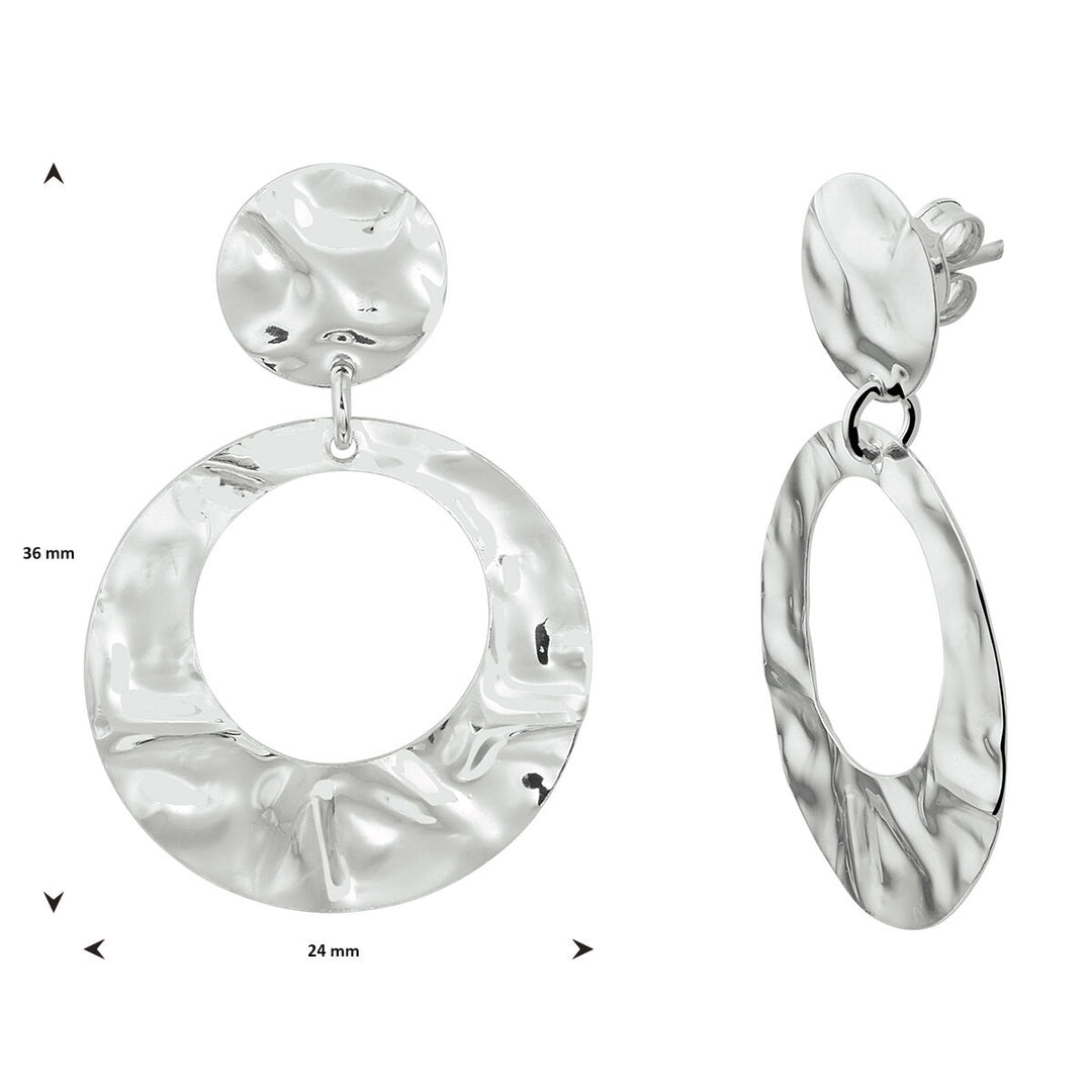 oorhangers gehamerd zilver gerhodineerd