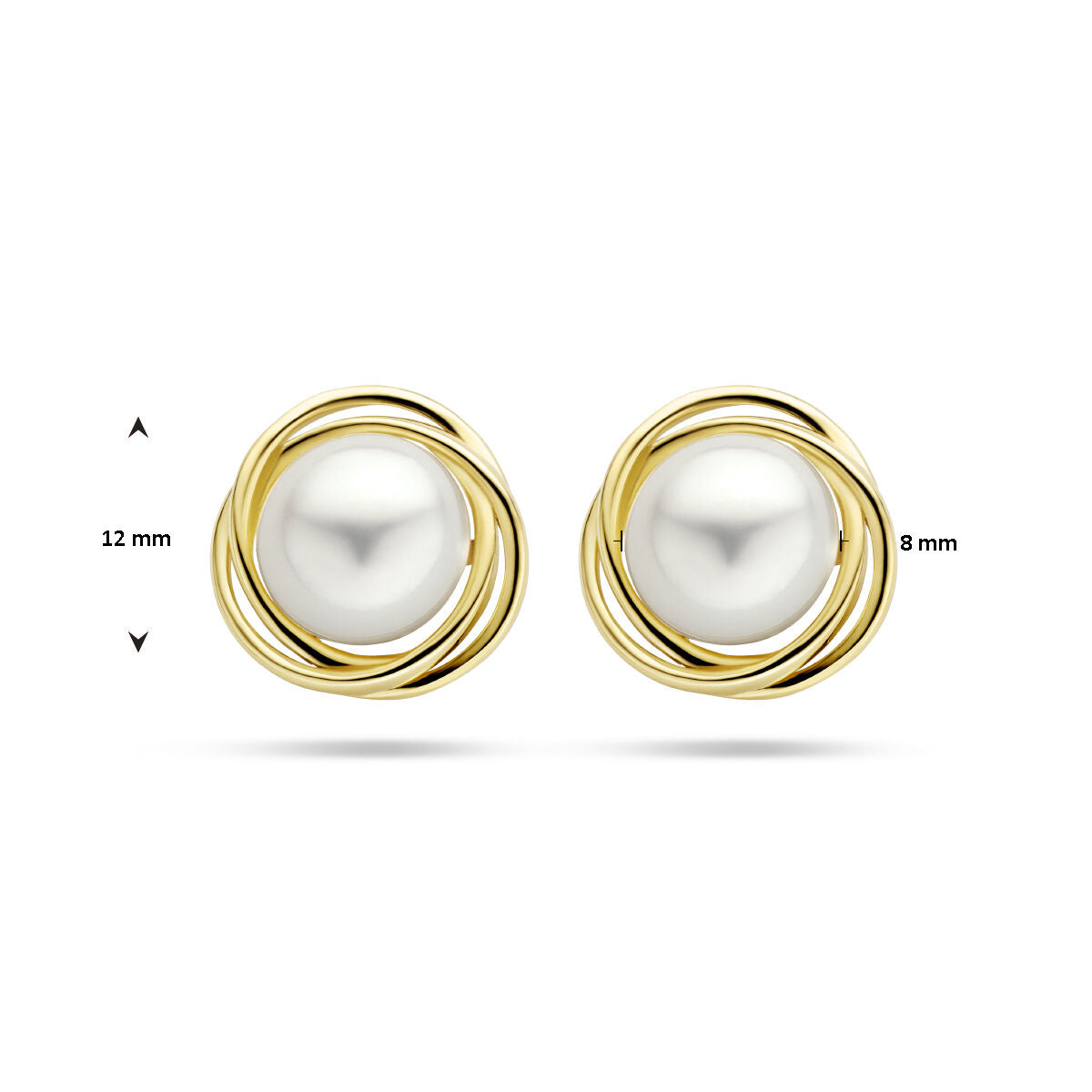 Orecchini a bottone perla oro giallo 14K
