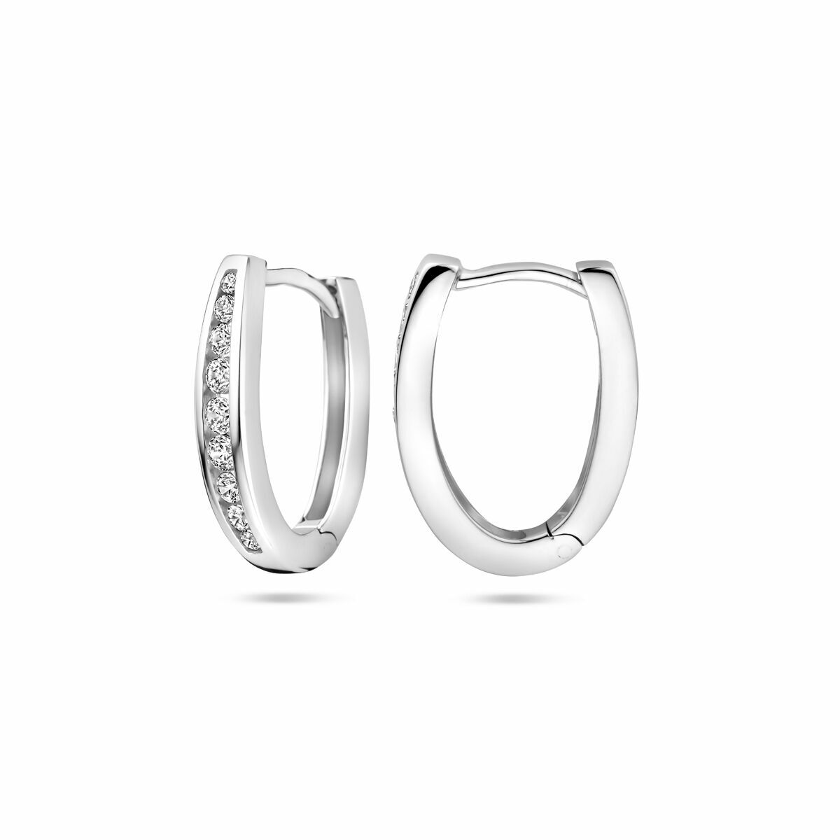 orecchini a cerchio zircone 16,5 mm argento rodiato