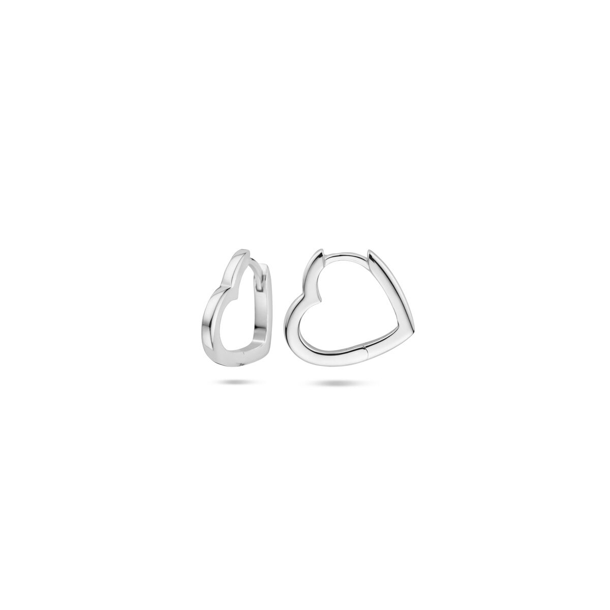 orecchini a cerchio con cuoricini 2 mm argento rodiato