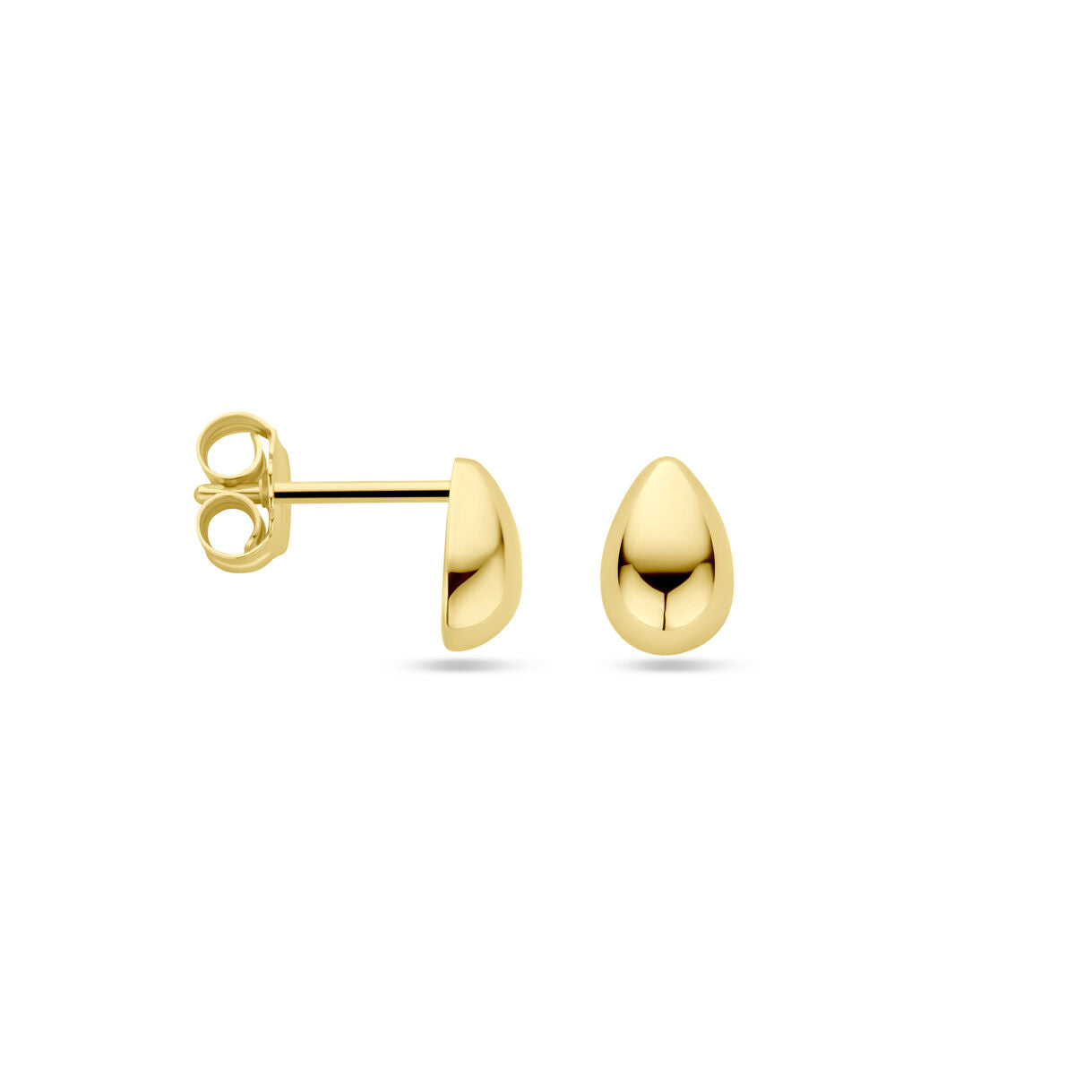 orecchini a bottone goccia 7,5 mm oro giallo 14K