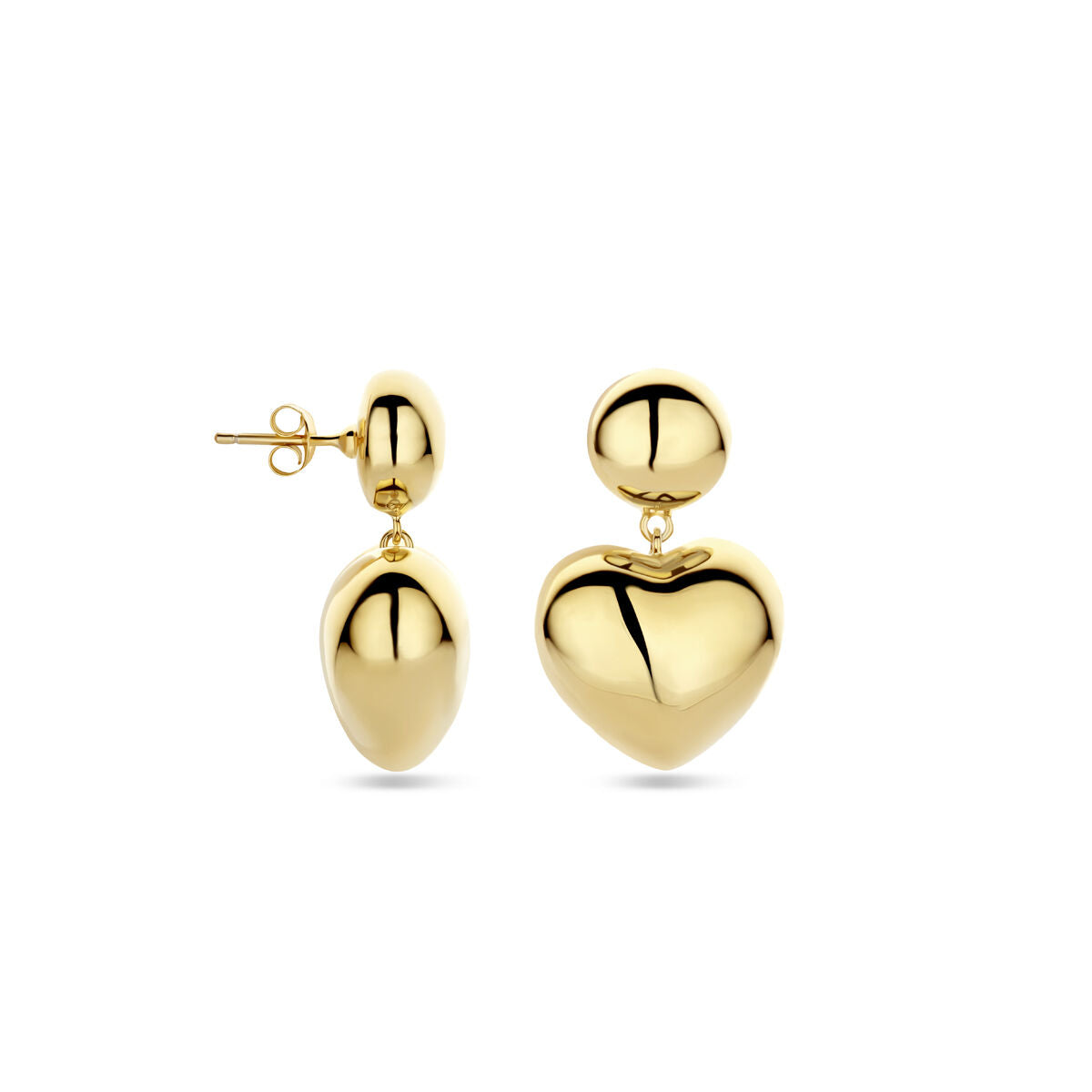 orecchini pendenti cuoricino 32 mm argento dorato 1 micron (giallo)