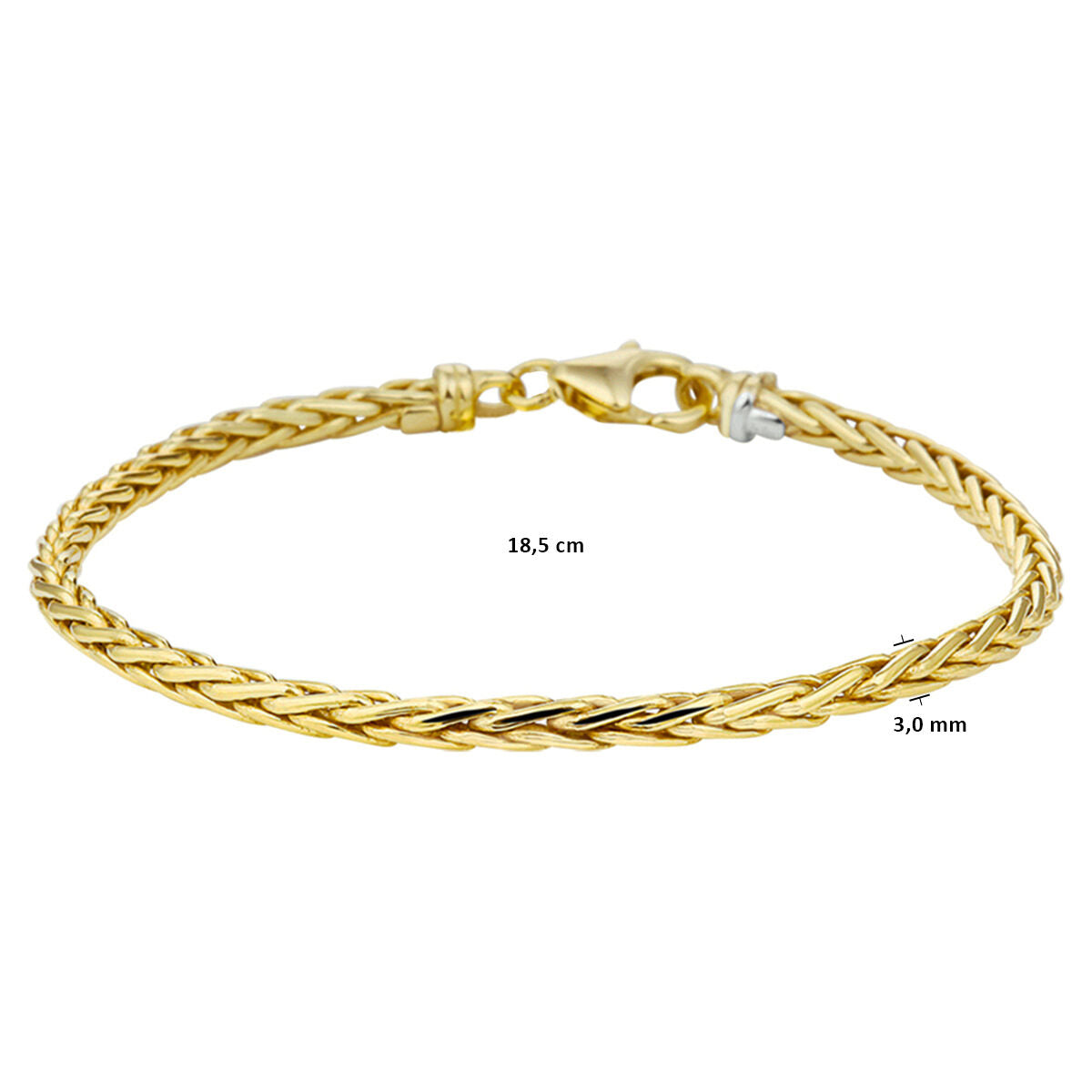 Bracciale da donna in oro con anima in argento – Silgold 14k maglia coda di volpe