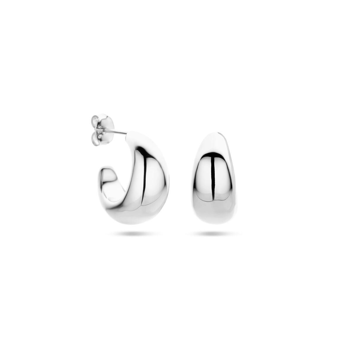 orecchini a lobo 17,5 mm argento rodiato