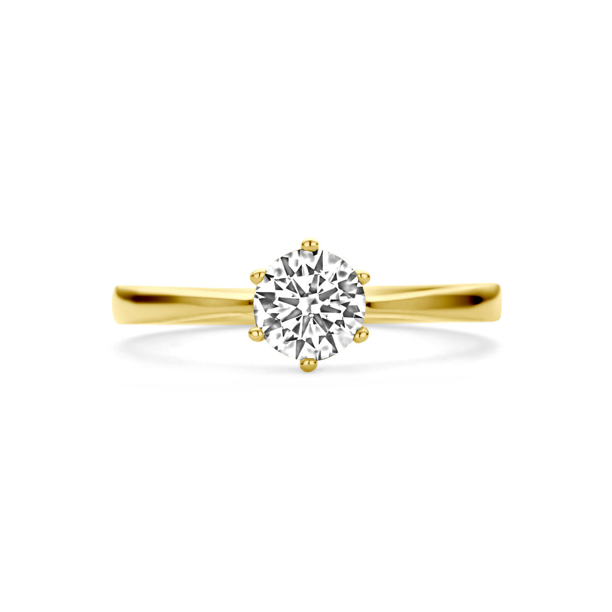 anello zirconia oro giallo 14K