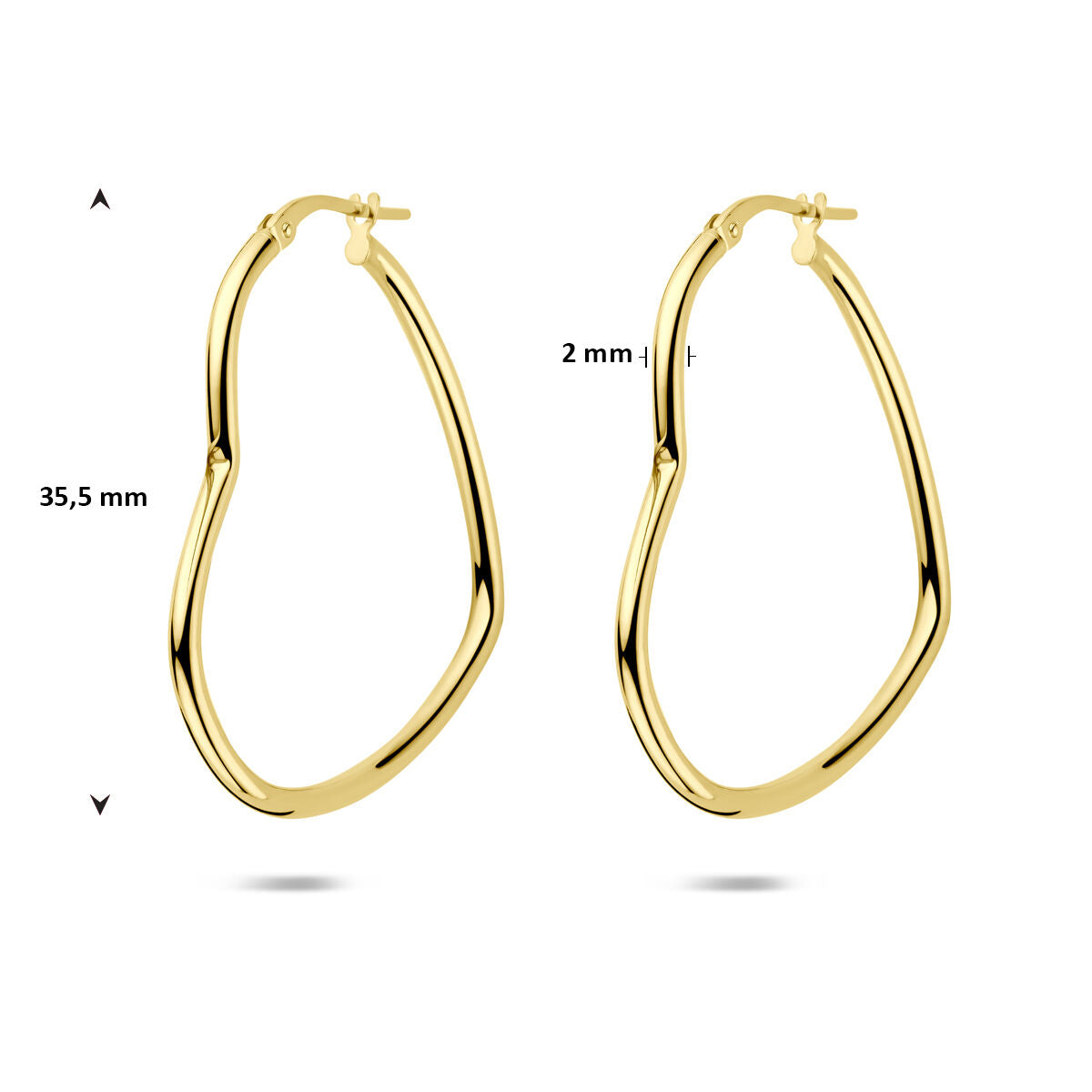 Cerchietti in argento dorato a forma di cuore – un affettuoso statement