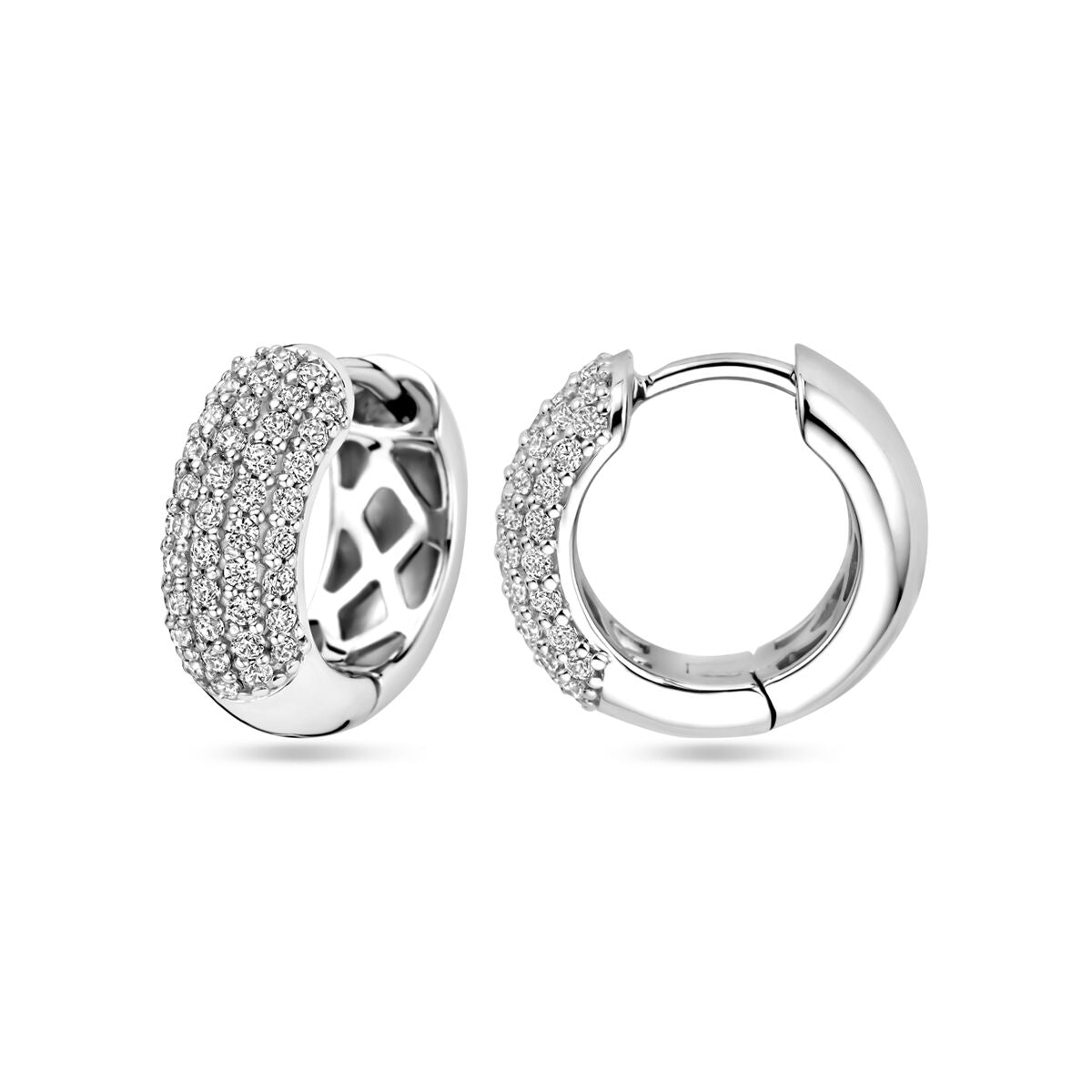 orecchini a clip zirconi 16,5 mm argento rodiato