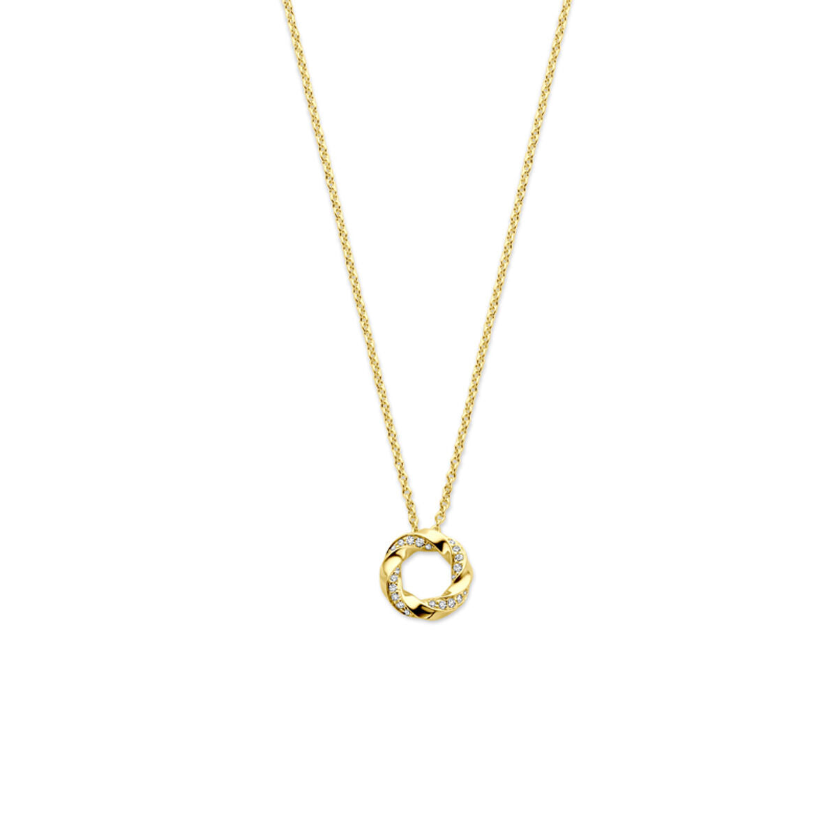 Collana diamante 0.06ct h si 44 cm oro giallo 14K