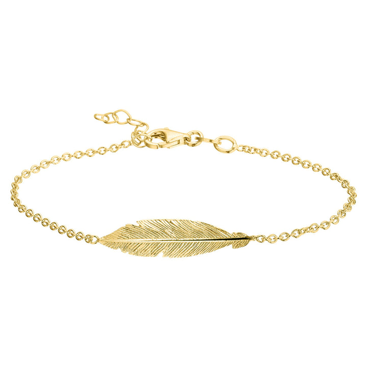armband veren 16,5 + 2,5 cm 3 micron zilver verguld (geel)