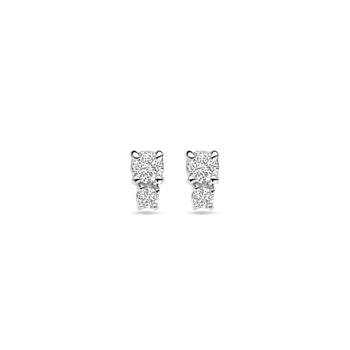 orecchini a bottone diamante 0.26ct (2x 0.13ct) h si 5,5 mm 18K oro bianco