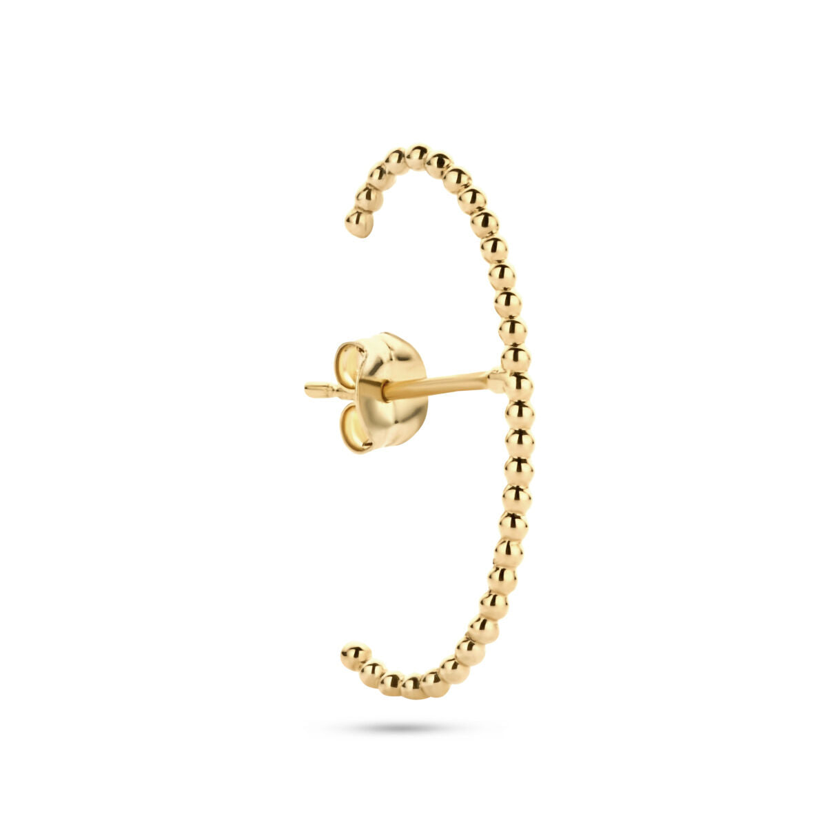Orecchino a cerchio in oro giallo 14K con perline.