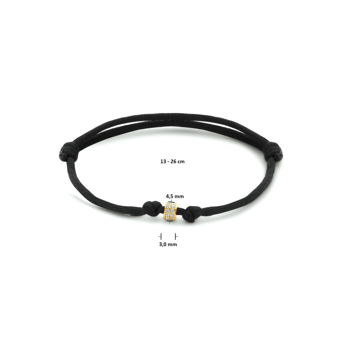 bracciale in raso 14K oro con gomma/nylon/pelle