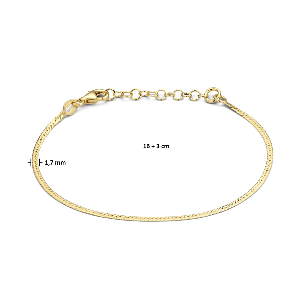Bracciale in argento placcato oro con maglia gourmette