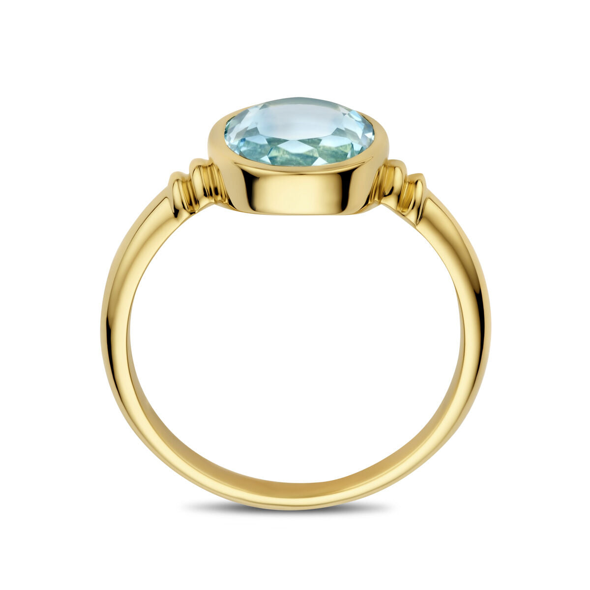 anello topazio sky blue oro giallo 14K