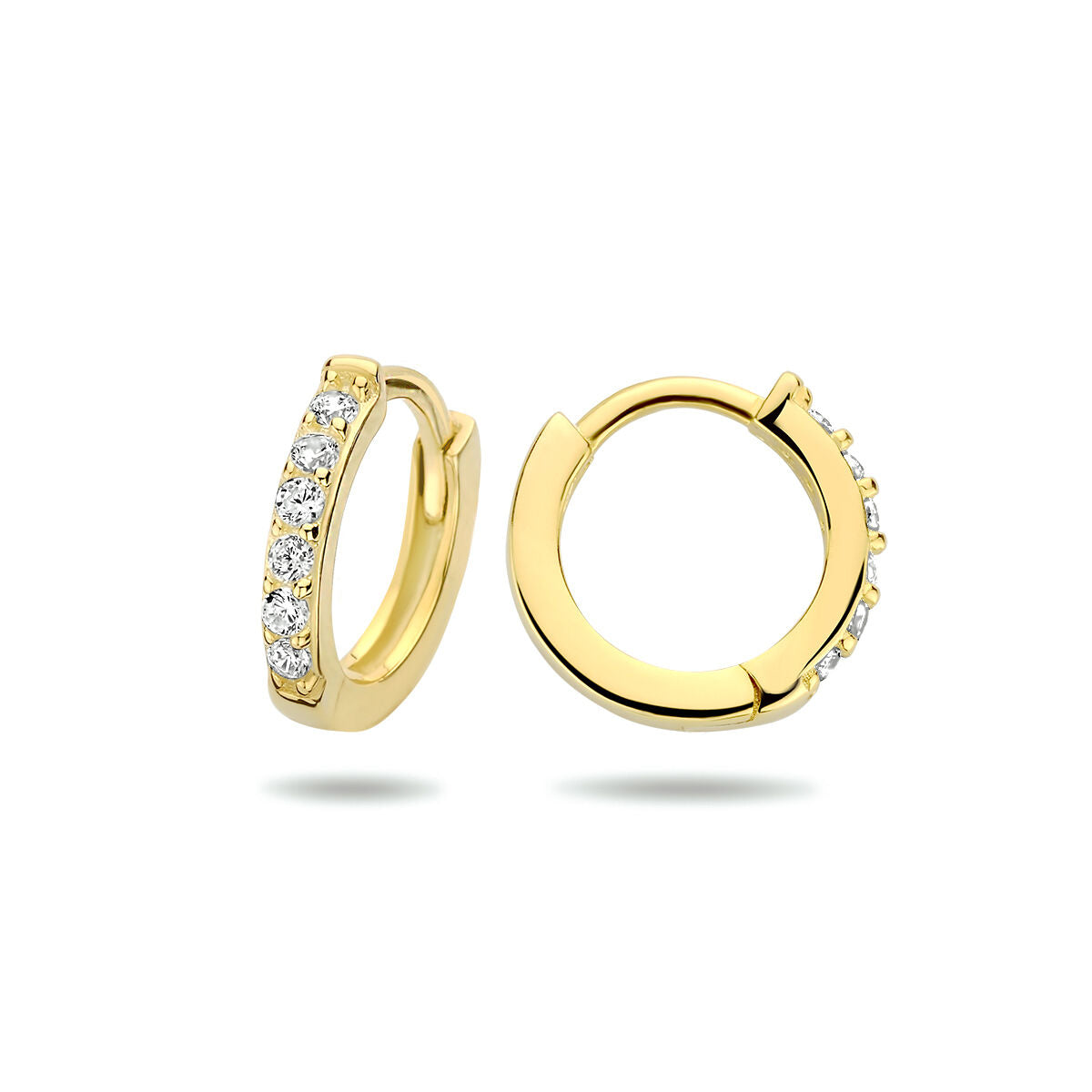 orecchini a cerchio zirconia 1 micron argento placcato oro (giallo)