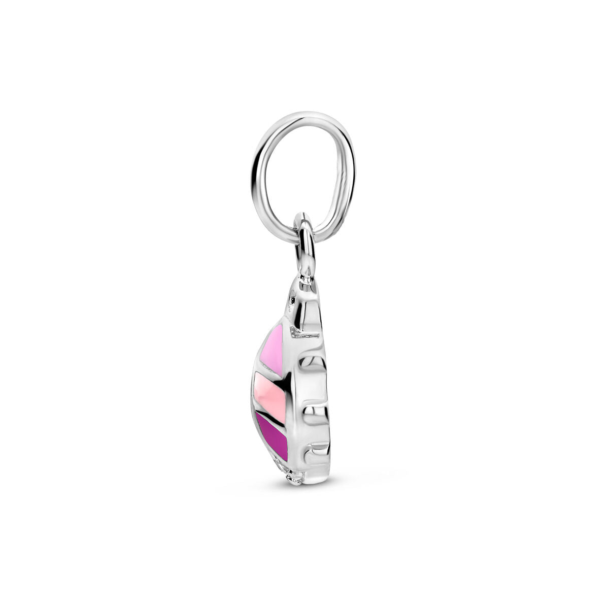 ciondolo coccinella zirconia argento rodiato