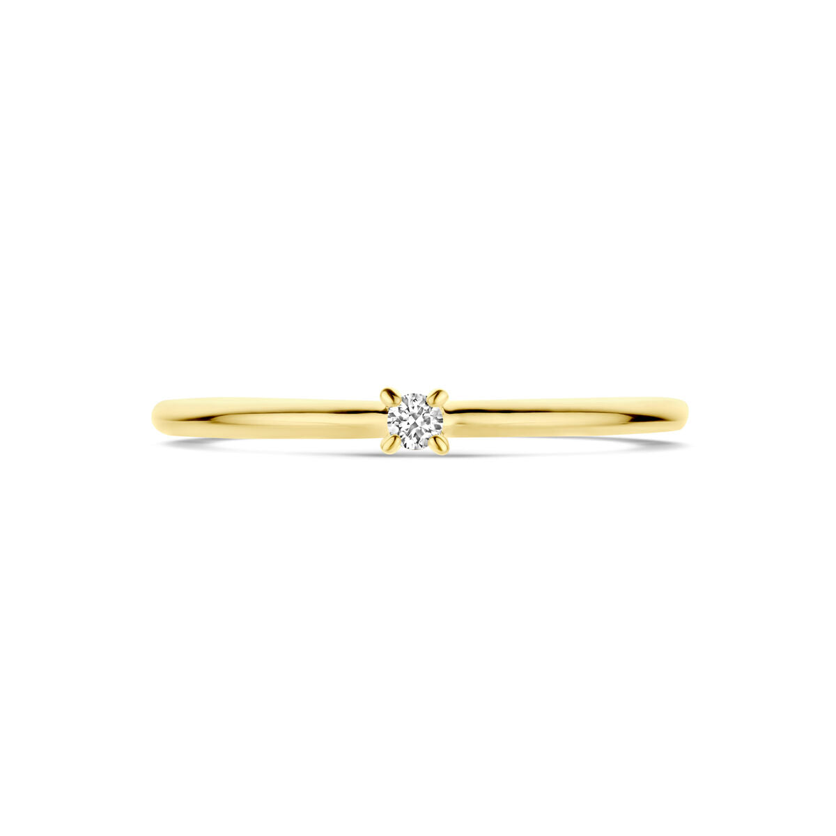 anello diamante 0.03ct h si oro giallo 14K