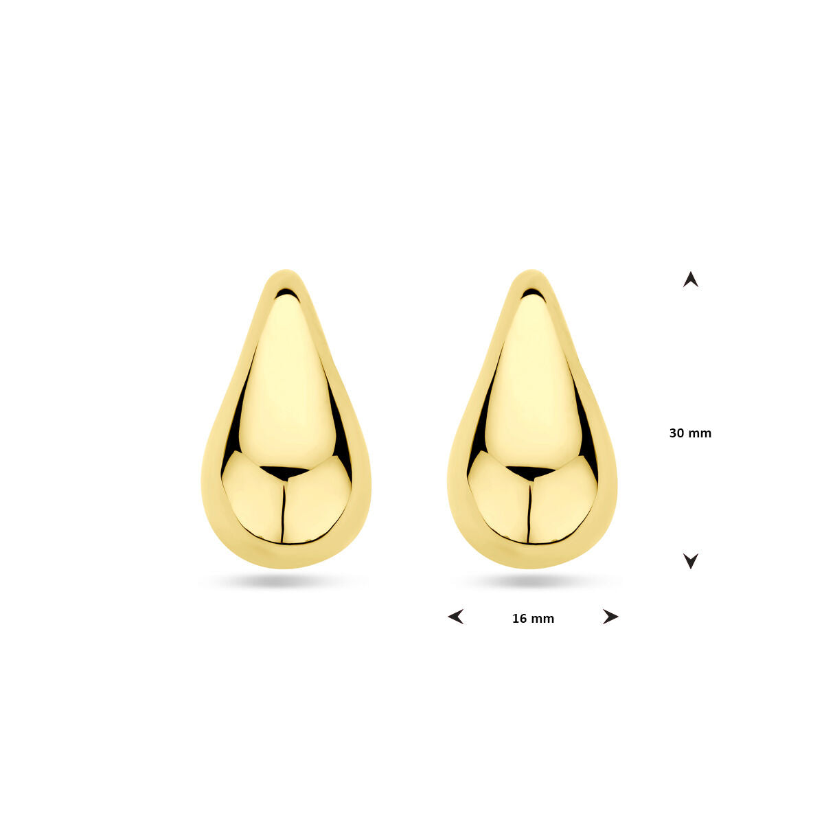 orecchini a lobo goccia 30 mm 1 micron argento placcato (giallo)