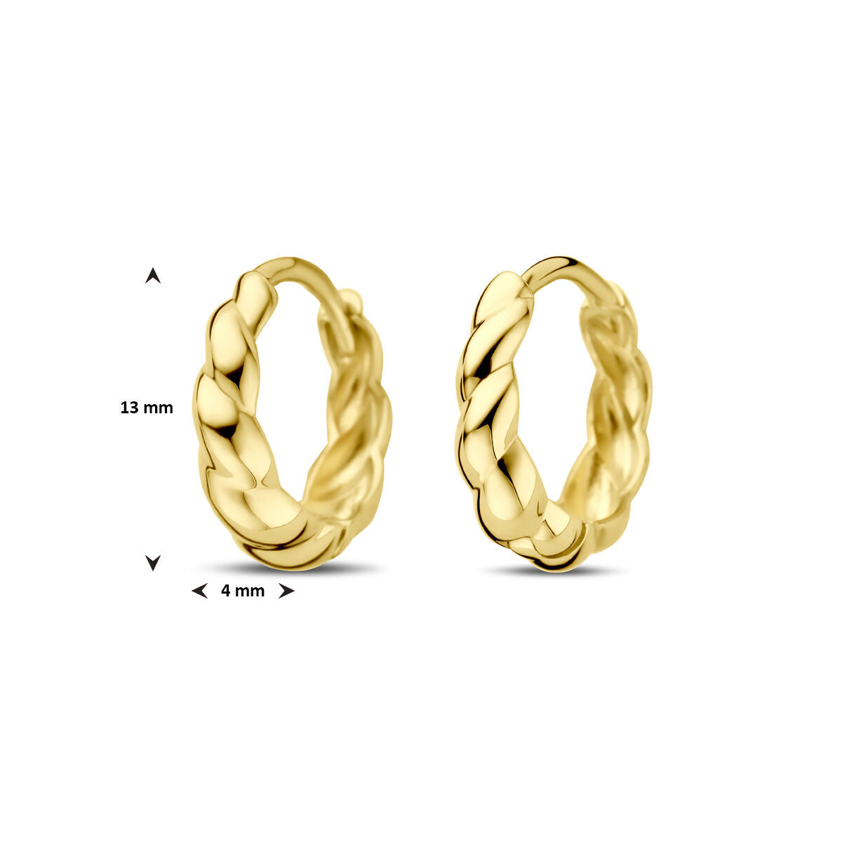 creole a cerniera 13 mm oro giallo 14K