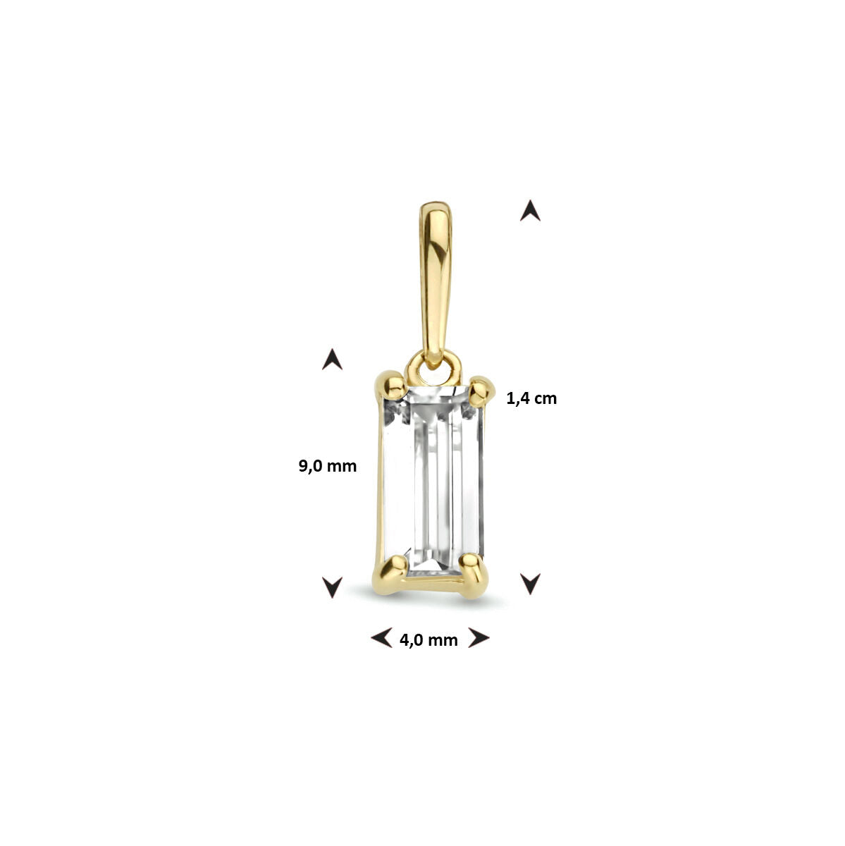 ciondolo zircone 14K oro giallo