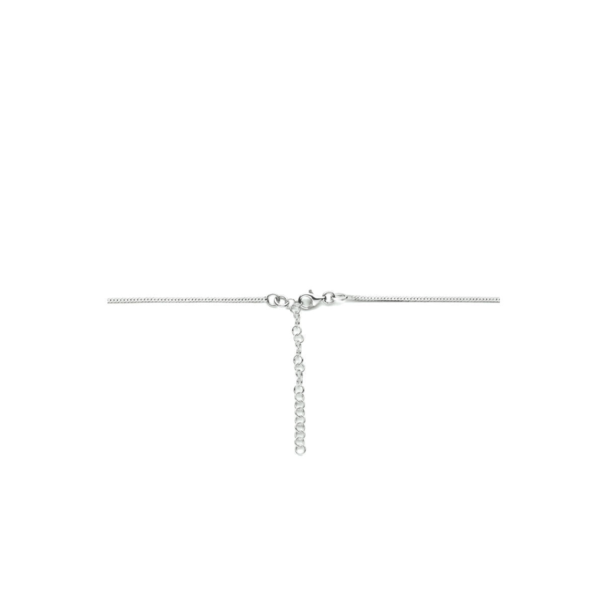 collana serpente piatto 1,7 mm 40 + 5 cm argento rodiato