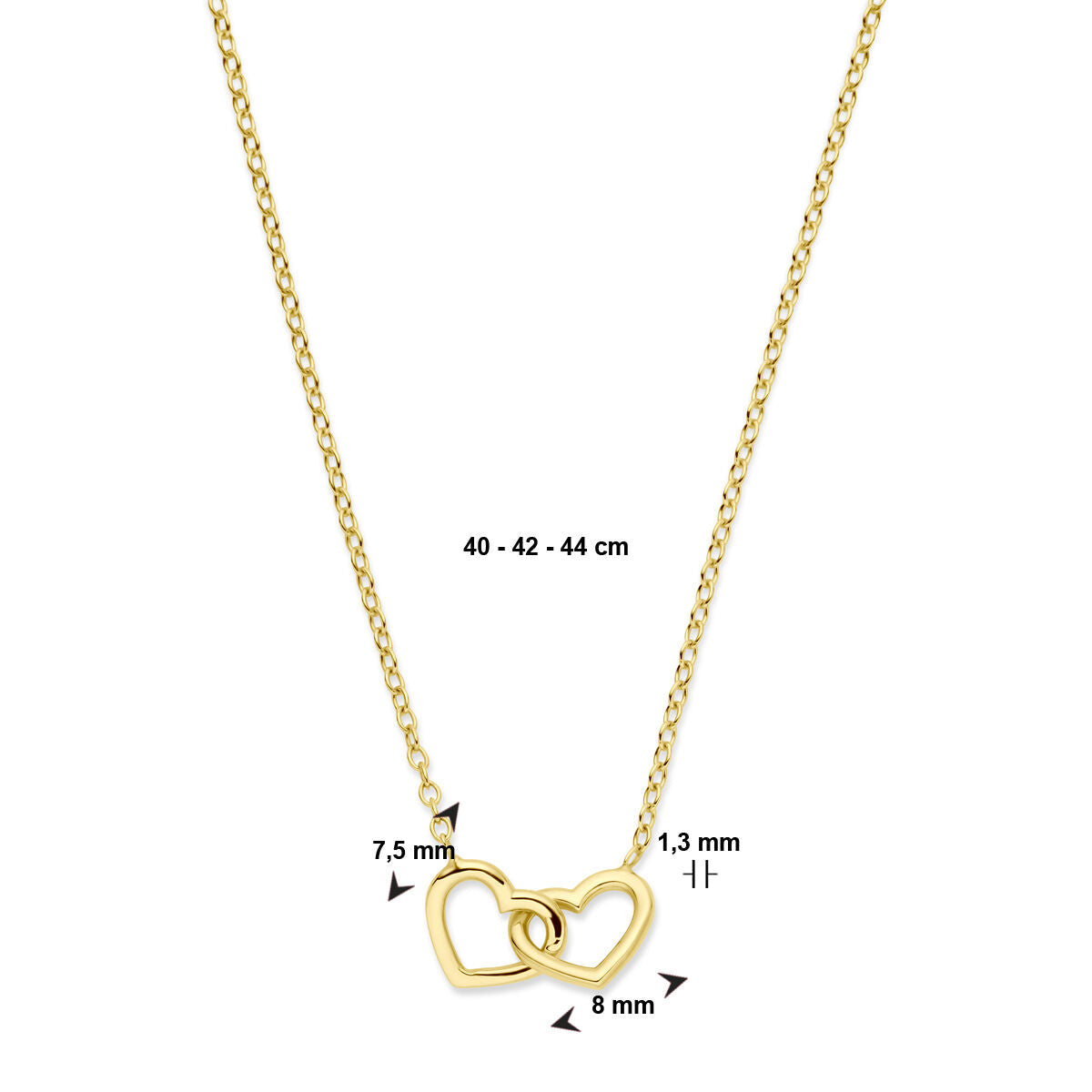 Collana da donna in oro con cuoricini 14K