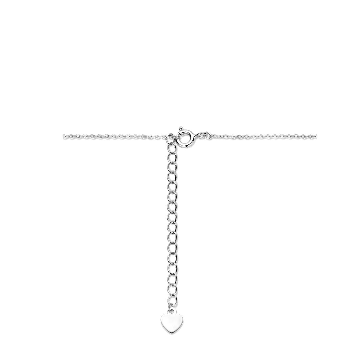 collana cuoricini diamantati 41 + 4 cm argento rodiato