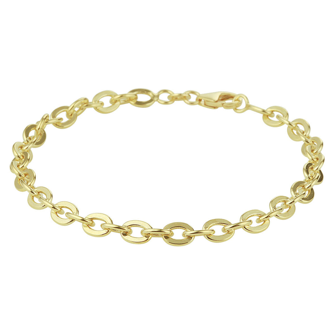 Bracciale in oro giallo con maglie ovali e finitura lucida.