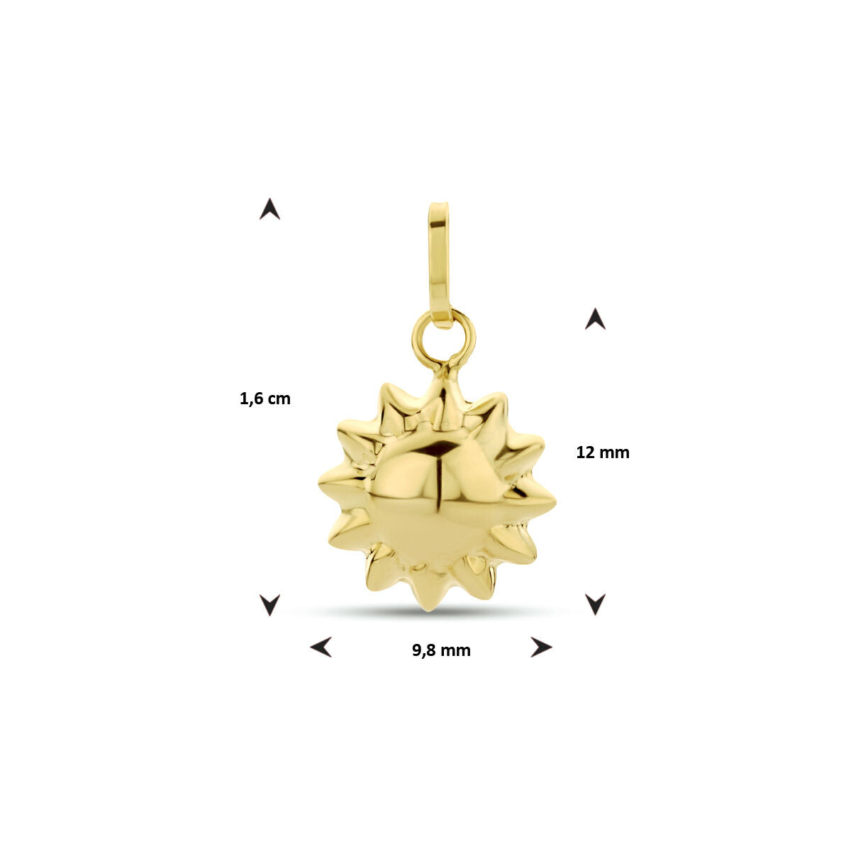 ciondolo sole 14K oro giallo