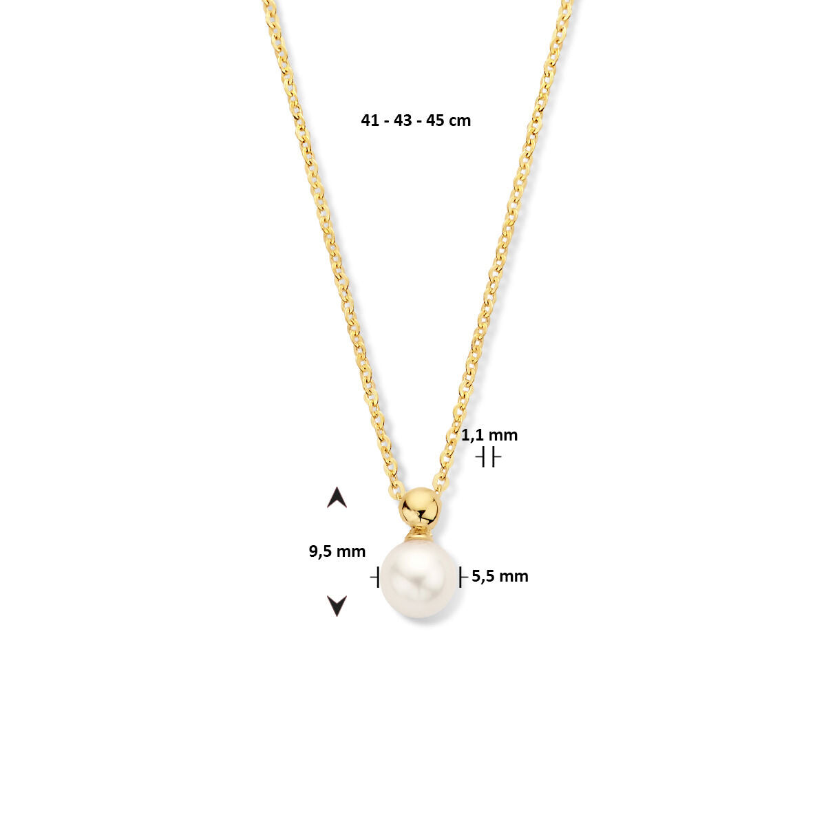 Collana da donna in oro con perla 14K