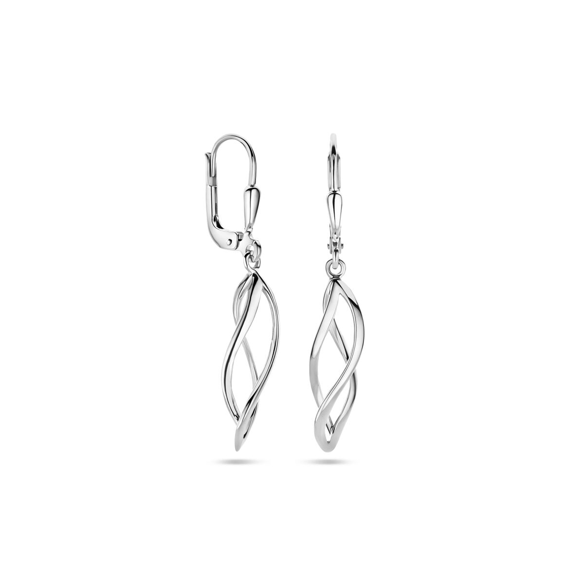 Orecchini pendenti gancio brisure 36 mm argento rodiato
