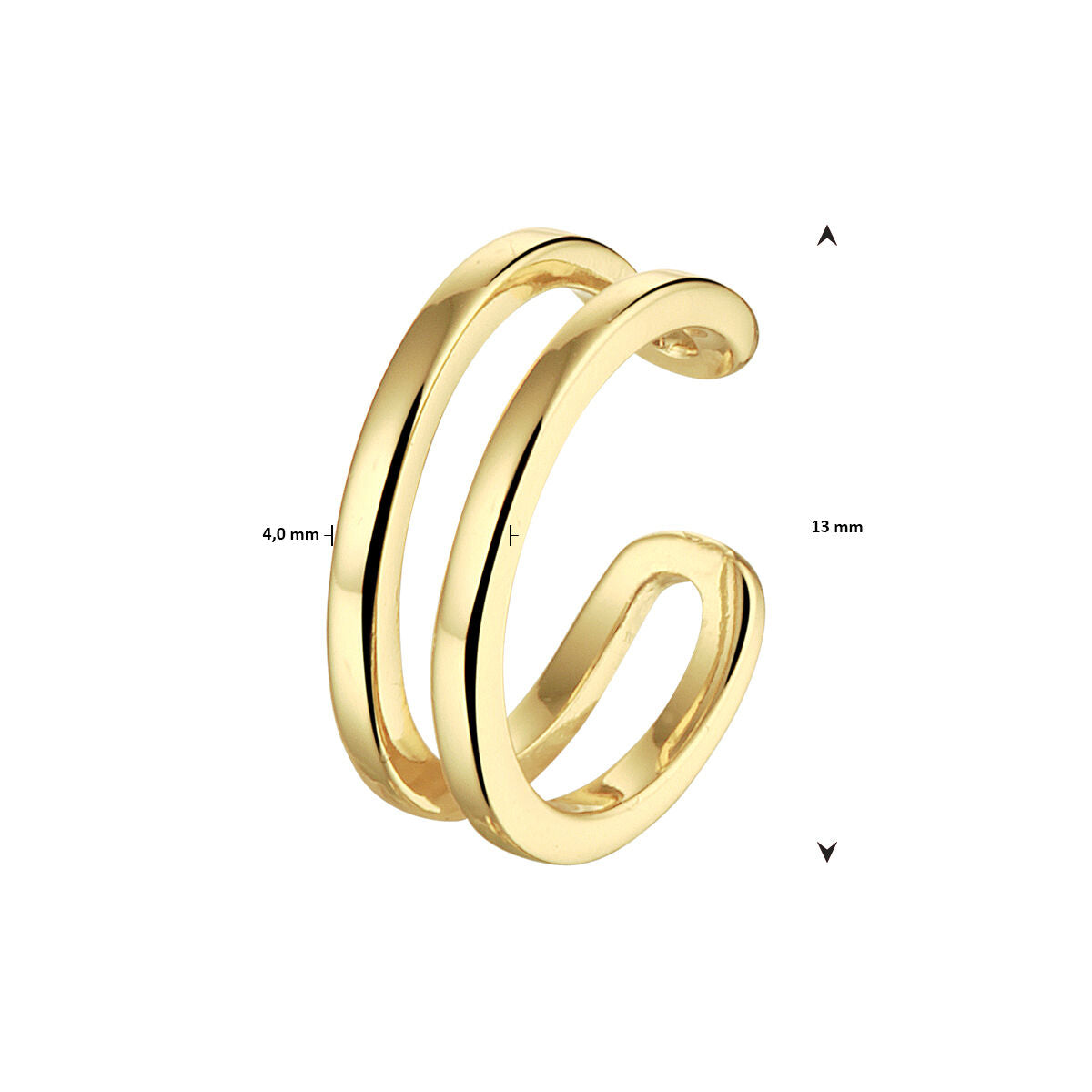 earcuff 1 micron argento placcato oro (giallo)