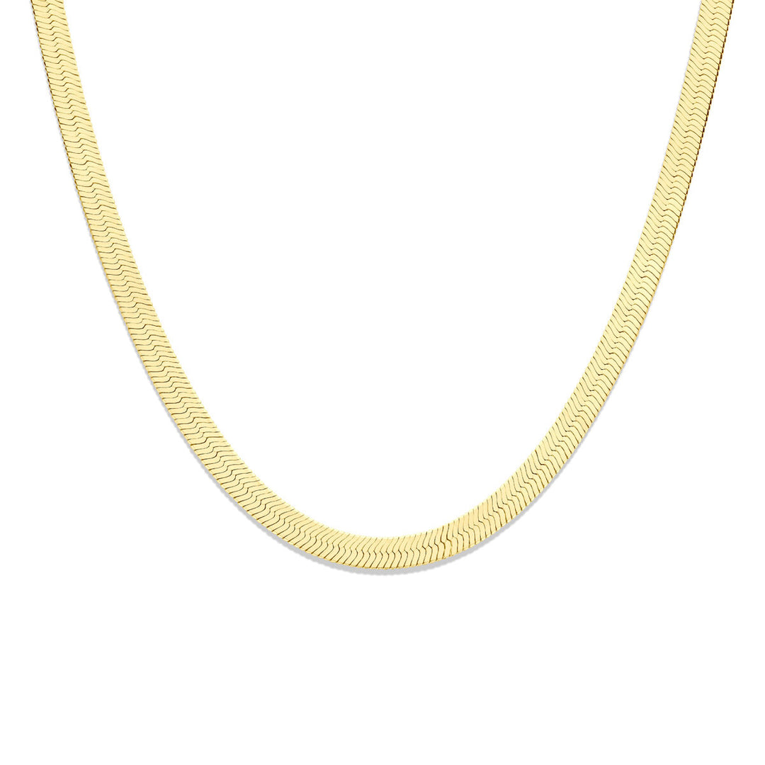 collier slang plat 8,5 mm 43 cm 3 micron zilver verguld (geel)
