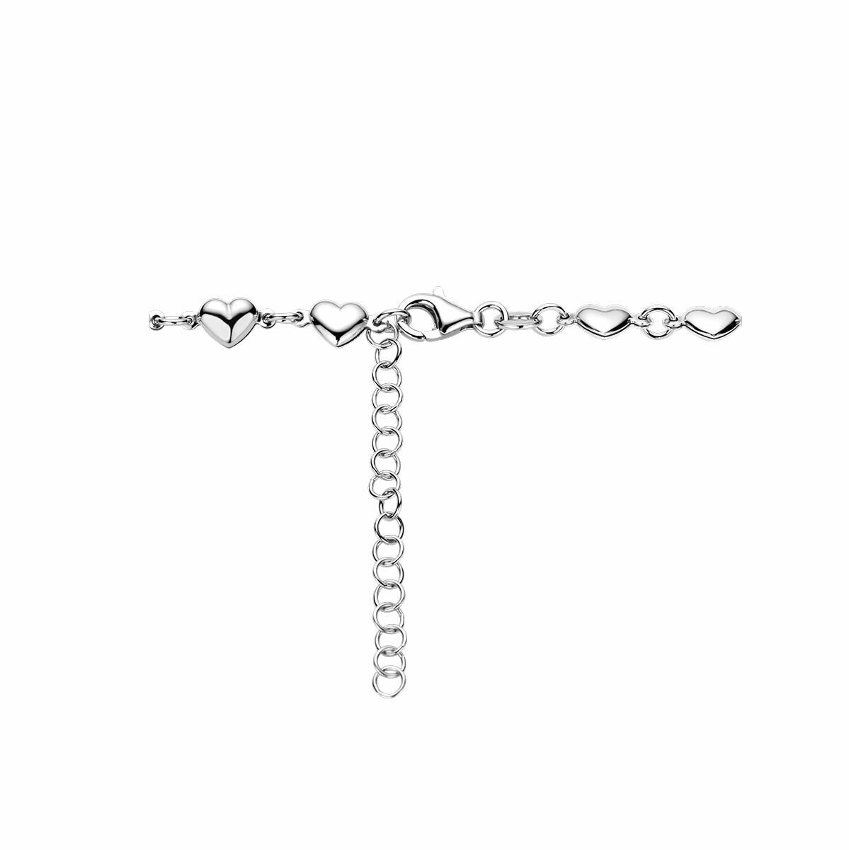 collana cuoricini 41 + 4 cm argento rodiato