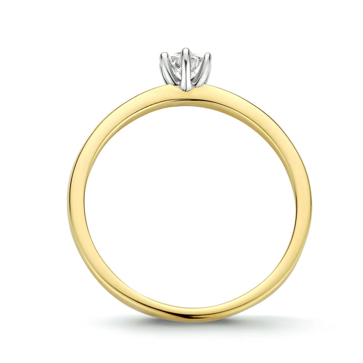 anello diamante 0.20ct h si 14K oro bicolore giallo/bianco