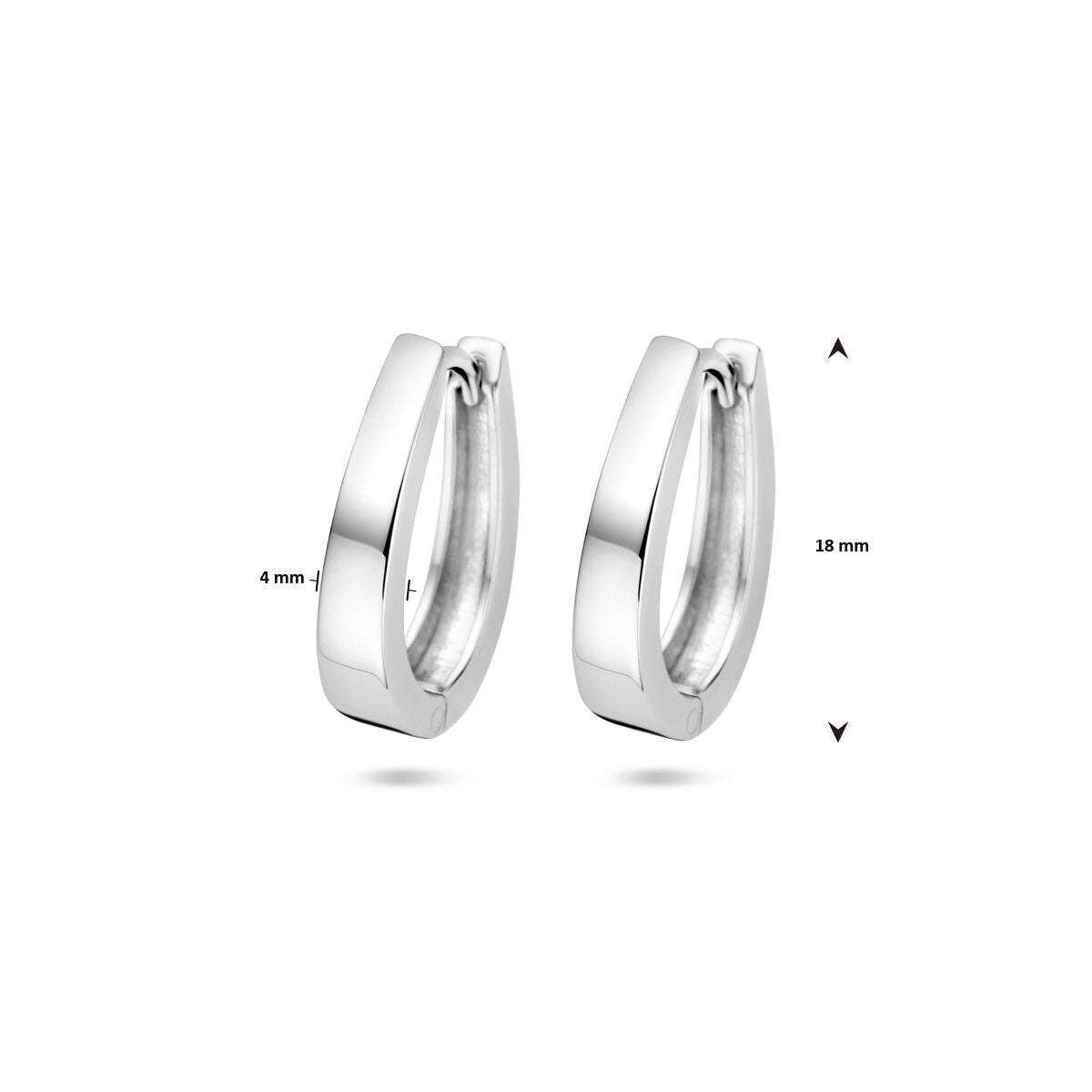 orecchini a cerchio 18 mm argento rodiato
