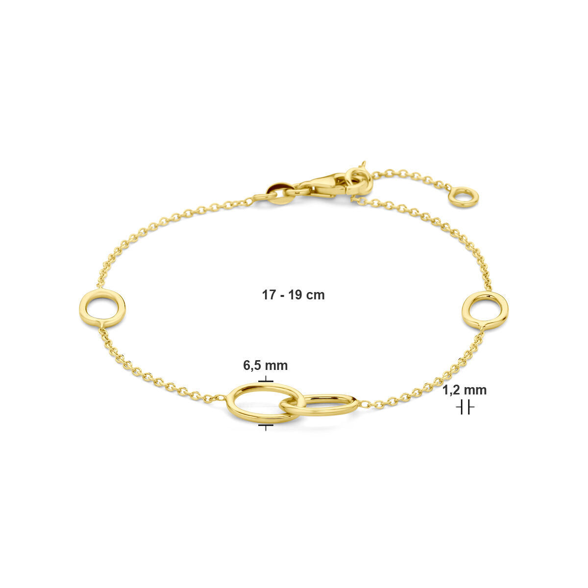 Bracciale d'oro da donna ovali 14K
