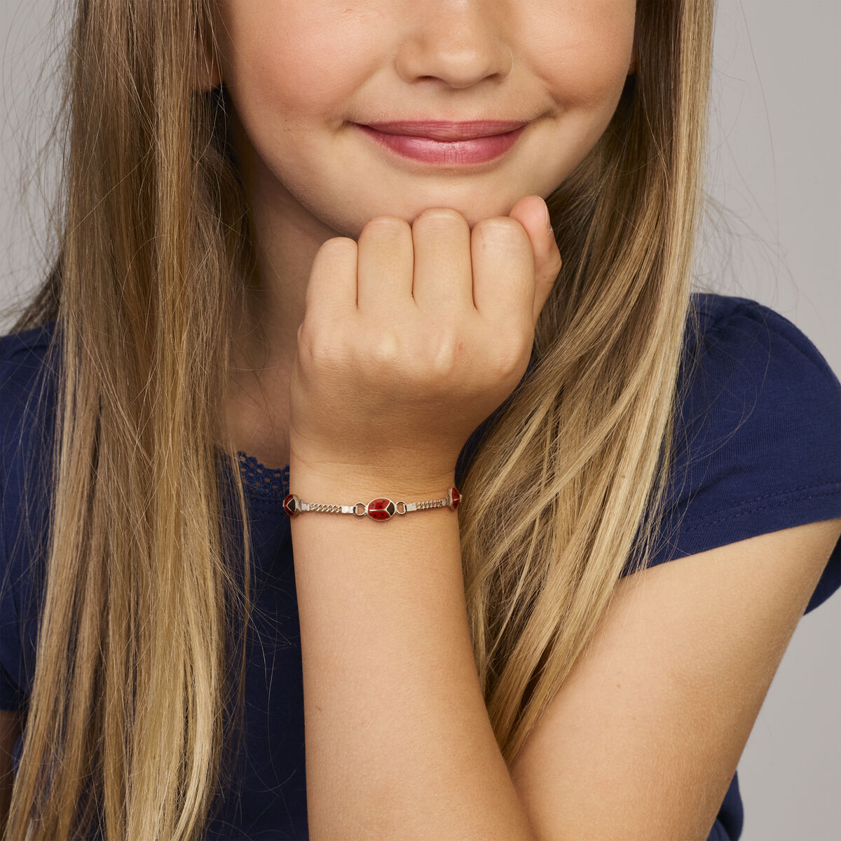 Bracciale coccinella argento bianco