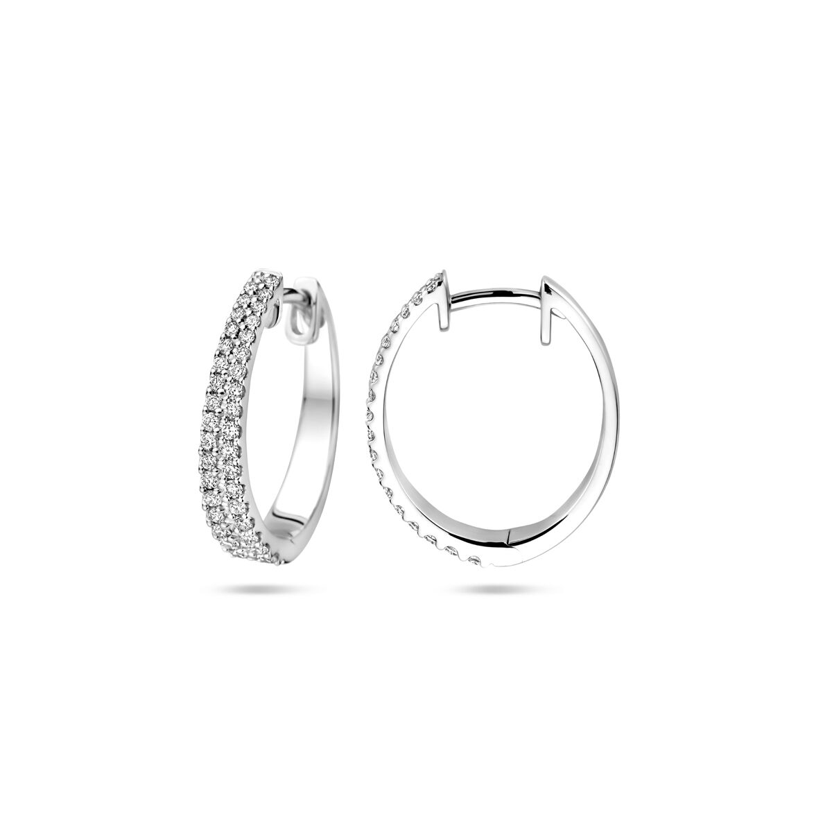 Creoline a scatto diamante H SI 3,5 mm tubo oro bianco 14K